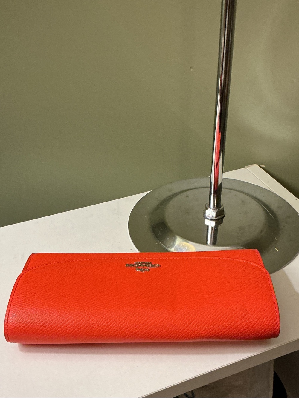 Coach Pop Slim Envelope Orange Leather Signature Clutch Wallet Set SEE PHOTOS - Picture 12 of 14